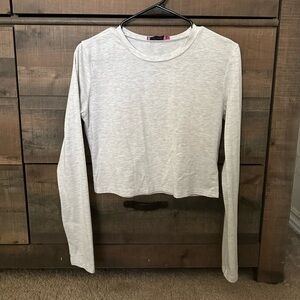Edikted heather grey basic long sleeve top